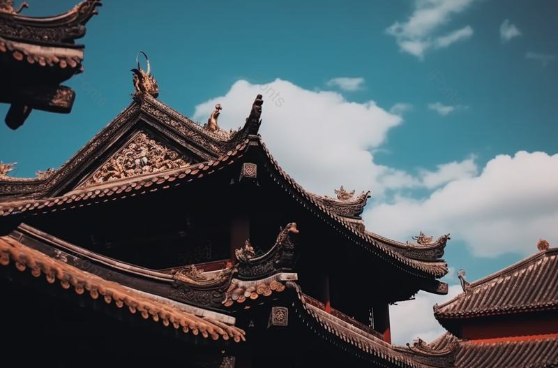 内江圣水寺屋檐建筑古老的传统文化,高清,摄影图,摄影图片,图片大全,摄影图免费下载